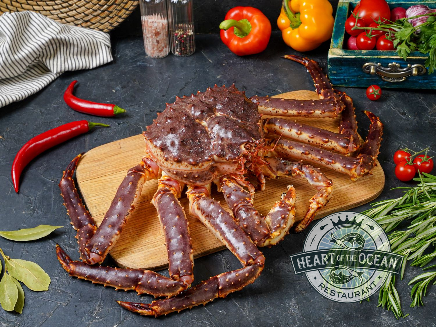 Живой Камчатский Дальневосточный краб (средний)